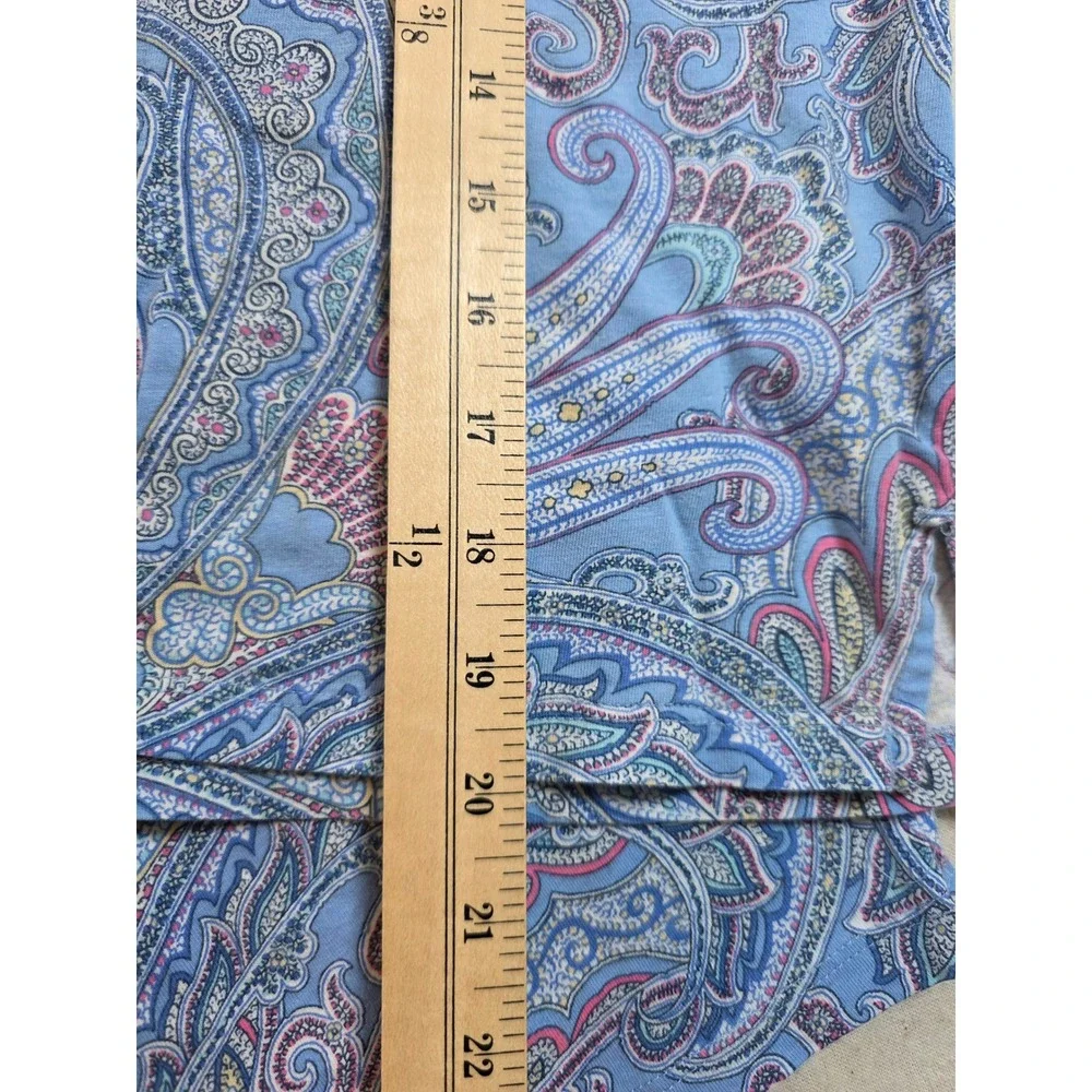 Lauren Ralph Lauren Womens XS Blue Paisley Pajama‎ Set RLR Capri Pants Shirt PJs